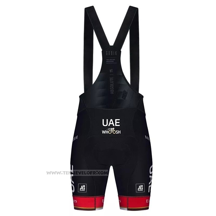 2021 Maillot Cyclisme UAE Noir Blanc Rouge Manches Courtes et Cuissard